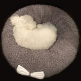 Premium Bow Gray Donut Bed